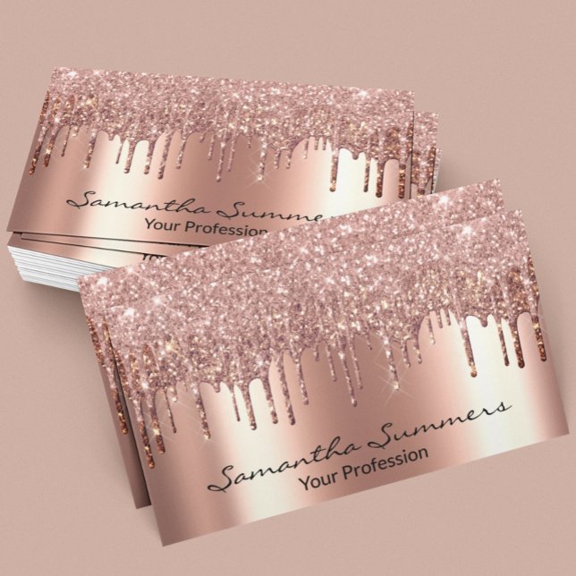 Carte De Visite Rose Gold Drives Metal Elegant Personnaliser Parti (Créateur téléchargé)