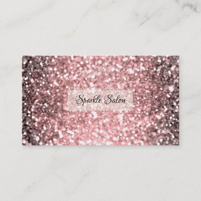 Carte De Visite Rose Gold Éclairage Parties scintillant Beauté éti (Devant)