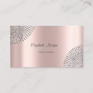 Carte De Visite Rose Gold Élégant et Stylé, Simple, Points