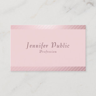 Carte De Visite Rose Gold Elegant Moderne tendance Simple Modèle