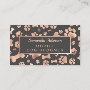 Carte De Visite Rose  Gold Empreinte de patte