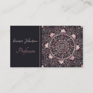 Carte De Visite Rose Gold Eye Mandala Black Design