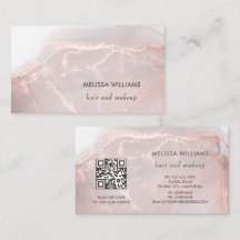 Rose Gold  Ink Marble | QR Code