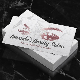 Carte De Visite Rose Gold Lashes & Brosses Marble Maquillage Artis