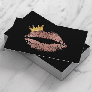 Carte De Visite Rose Gold Lip Queen Maquillage Artiste Beauté Salo