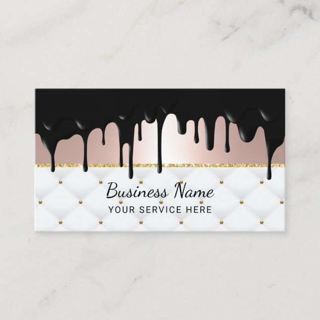 Carte De Visite Rose Gold Luxury Salon & Spa moderne Black Drives (Devant)