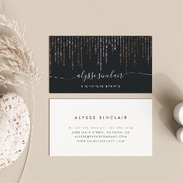 Carte De Visite Rose Gold Marquee Signature Script de calligraphie