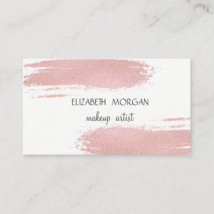 Carte De Visite Rose Gold moderne élégant coup de pinceau en feuil