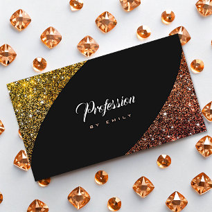 Carte De Visite Rose Gold Ombre Parties scintillant Sparkle Glam P
