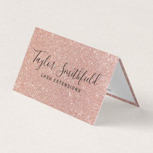 Carte De Visite Rose Gold Parties scintillant Élégante et branch