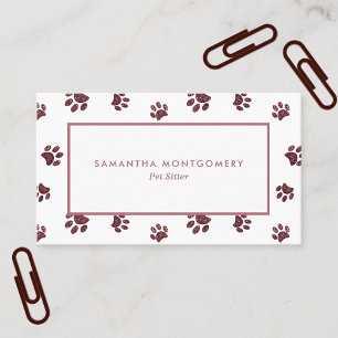 Carte De Visite Rose Gold Parties scintillant Empreintes de pattes