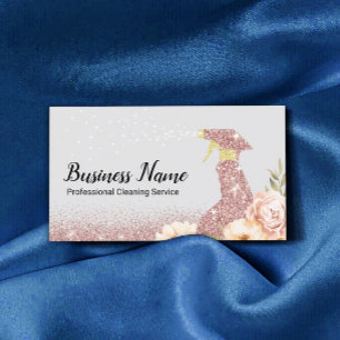 Carte De Visite Rose Gold Parties scintillant Maison de nettoyage 