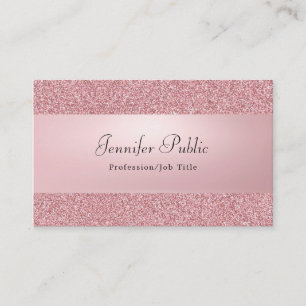Carte De Visite Rose Gold Parties scintillant Moderne Élégant Nom 