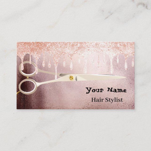 Carte De Visite Rose   Gold Parties scintillant Silver Drivers Bea (Devant)