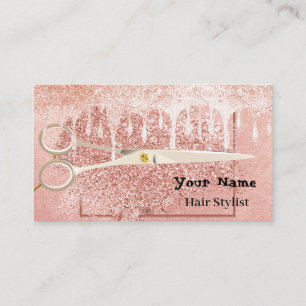Carte De Visite Rose   Gold Parties scintillant Silver Drivers Bea