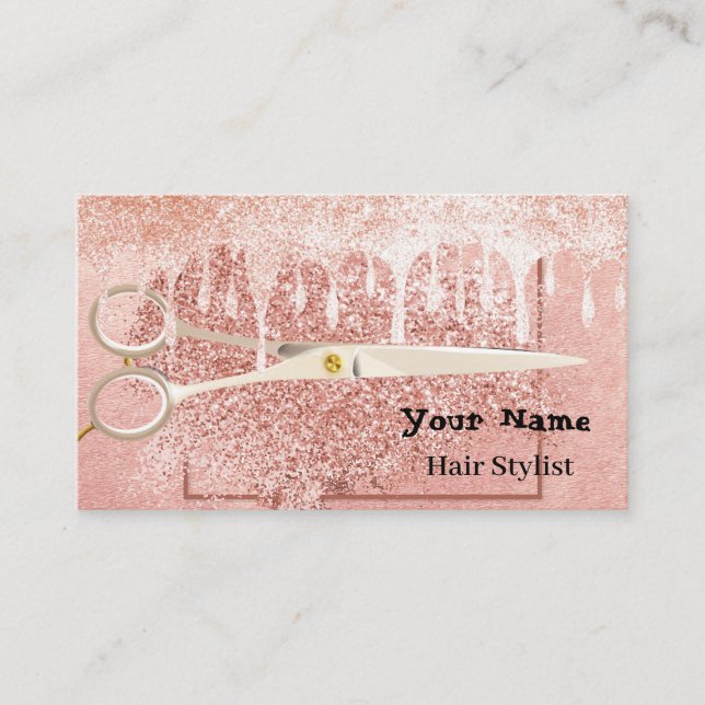 Carte De Visite Rose   Gold Parties scintillant Silver Drivers Bea (Devant)
