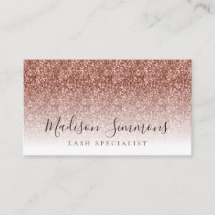 Carte De Visite Rose Gold Parties scintillant Sparkle Monogramme N