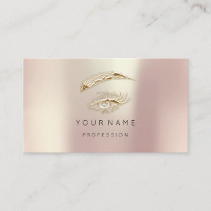 Carte De Visite Rose Gold Pearly Lashes Brows Maquillage professio