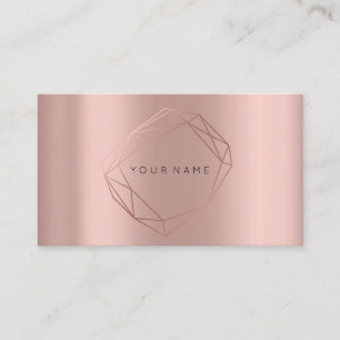 Carte De Visite Rose Gold Pearly Poligonal Frame Lux Copper Peach