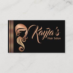 Carte De Visite Rose Gold Rose Chic Fille Beauté Coiffure Maquilla