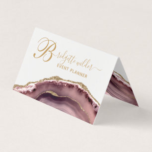 Carte De Visite Rose Gold rose marbre Agate Planificateur d'événem