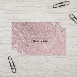 Carte De Visite Rose Gold Rose Pailleté Brillant Glamour Moderne C