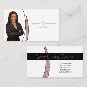 Carte De Visite Rose Gold Sliver Faux Parties scintillant Photo pr