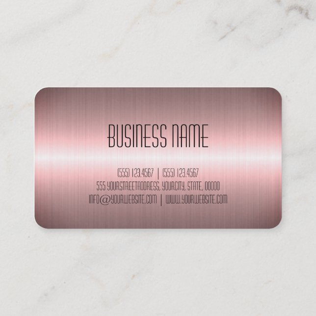 Carte De Visite Rose Gold Stainless Steel Metal Look (Dos)