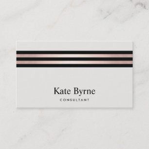 Carte De Visite Rose Gold Stried Moderne Professionnel
