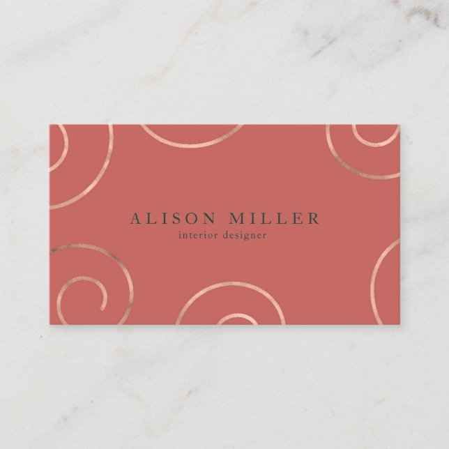 Carte De Visite Rose Gold Swils Moderne Professionnel (Devant)