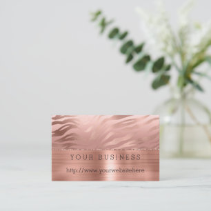 Carte De Visite Rose Gold Zebra