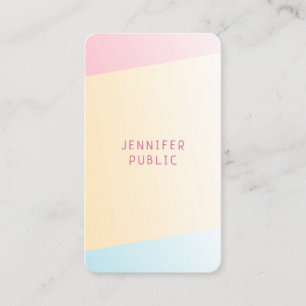 Carte De Visite Rose Jaune Bleu Moderne Élégant Tendance Couleurs 
