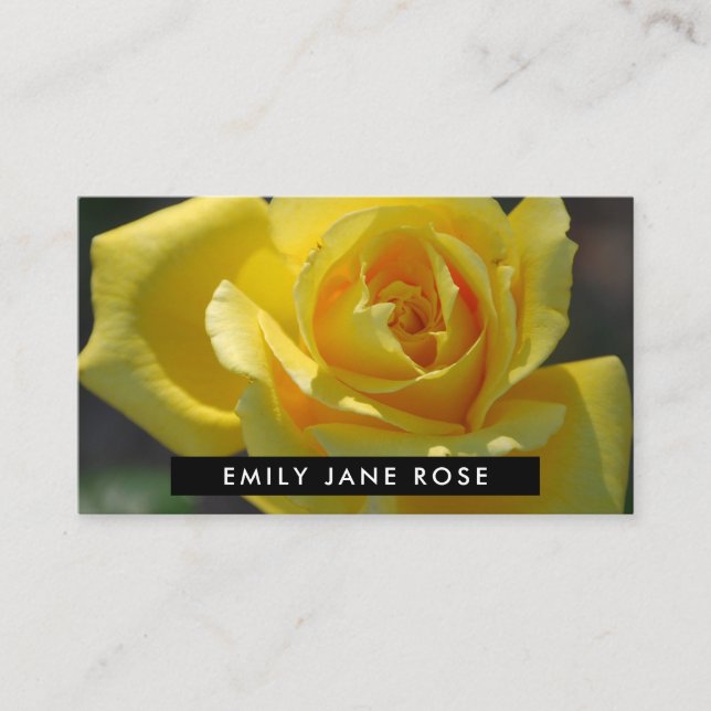 Carte De Visite Rose jaune, fleuriste (Devant)