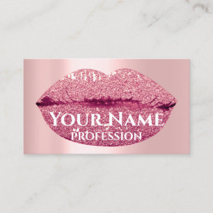 Carte De Visite Rose Kiss Lips Parties scintillant rose