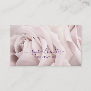 Carte De Visite Rose Lavande Pale, Texte Violet Profond, Classé