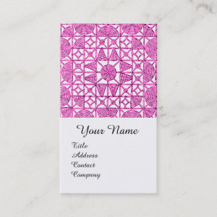 CARTE DE VISITE ROSE LILAC GÉOMÉTRIQUE LACE GEMSTONE MONOGRAMME