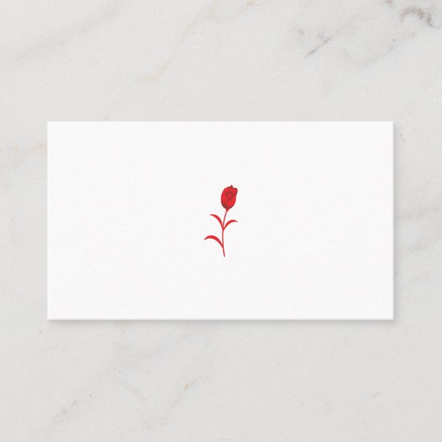 Carte De Visite Rose Madder, Rouge lave, design floral (Devant)