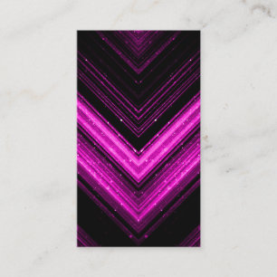 Carte De Visite Rose magenta métallisé scintillant chevron noir