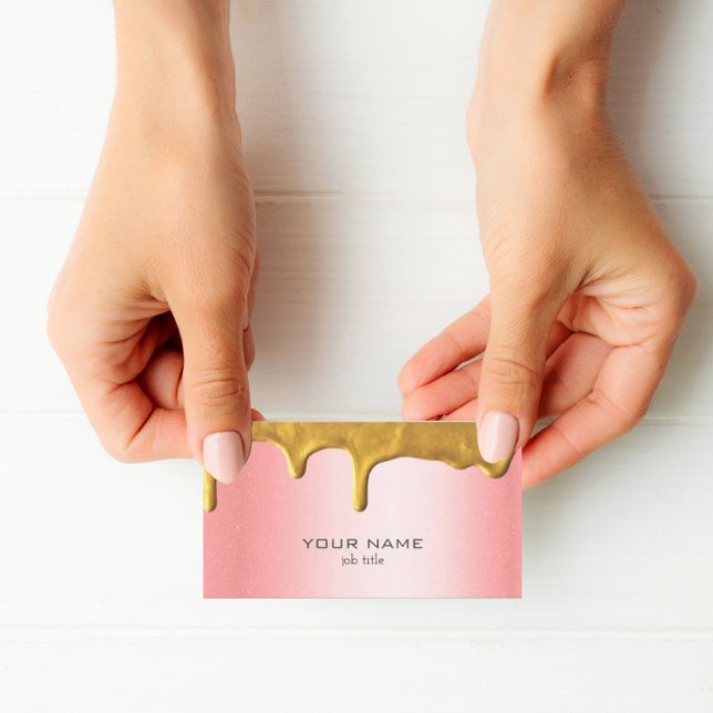 Carte De Visite Rose métallique brillant - Verres d'or rose  Fancy (Créateur téléchargé)