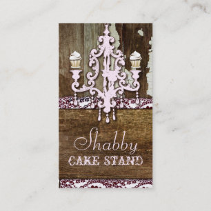 Carte De Visite Rose minable de lustre de support de gâteau de