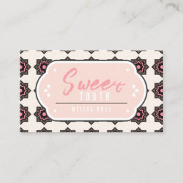 Carte De Visite Rose minimal avec code Motif et QR