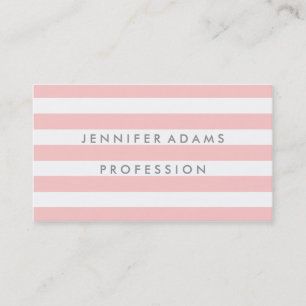Carte de visite rose moderne de rayure élégante
