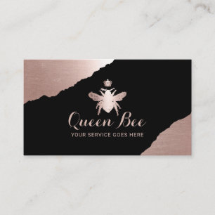 Carte De Visite Rose moderne Gold Queen Bee Bee Bee Salon & Spa