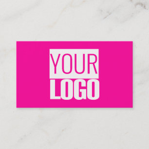 carte de visite rose néon - votre logo et code QR