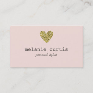 Carte De Visite Rose ouvrier de coeur de parties scintillantes de