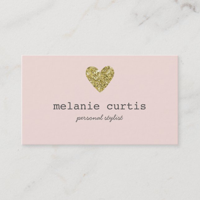 Carte De Visite Rose ouvrier de coeur de parties scintillantes de (Devant)