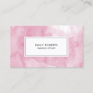 Carte De Visite Rose Pâle Élégant Aquarelle Créative