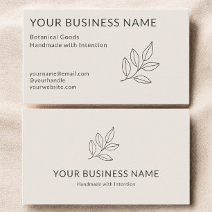 Carte De Visite Rose Pâle Minimaliste Simple Botanique Petit
