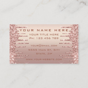 Carte de visite rose Parties scintillant Gold Conc