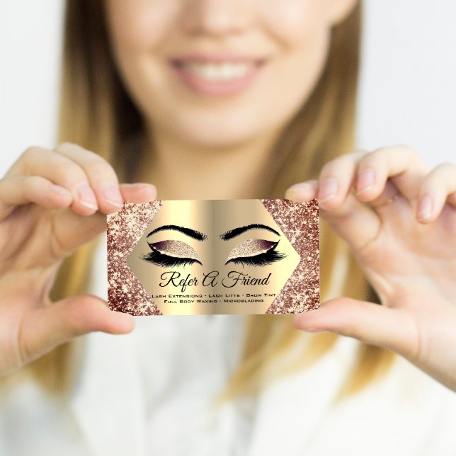 Carte De Visite Rose Parties scintillant or maquillage Artiste Las (Créateur téléchargé)